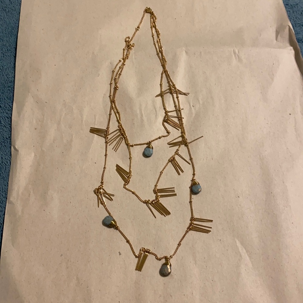 Gold and Turquoise colored necklace
